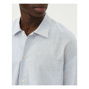 Noyoco - Camisa De Algodón Orgánico De Raya Bora | Azul Claro