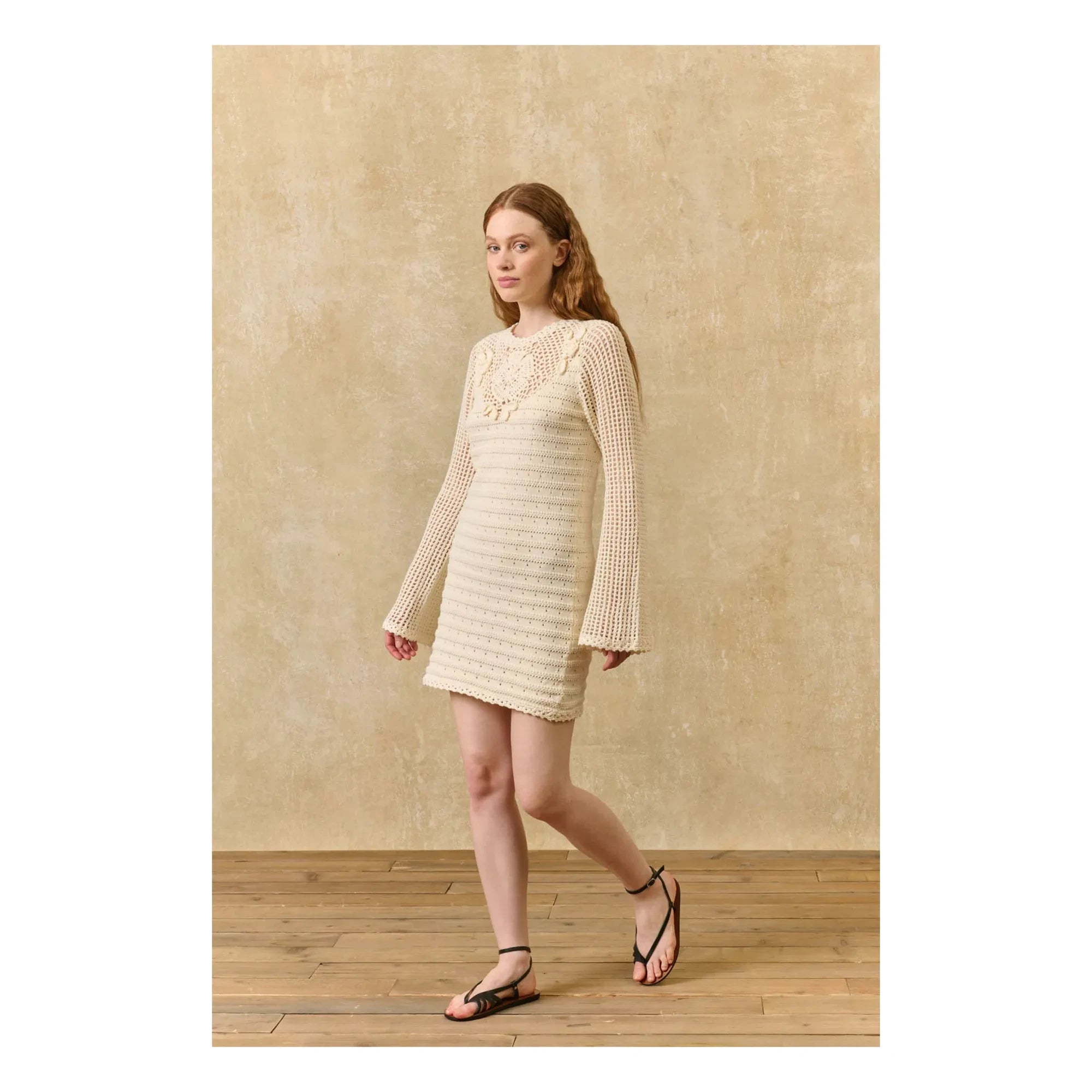 Louise Misha - Vestido de algodón Eleonora | Crema
