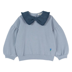 Emile et Ida - Organik pamuklu bisiklet yaka sweatshirt | Mavi