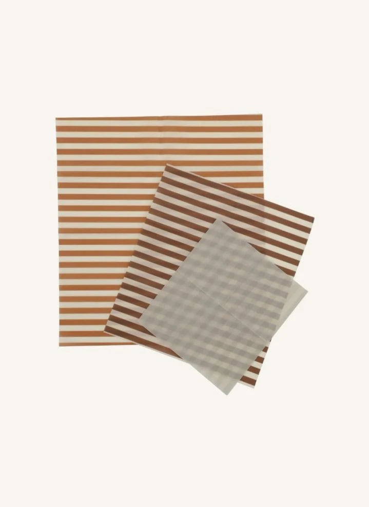 Haps Nordic - Envolturas de Comida de Cera de Abeja - Set de 3 | Terracota