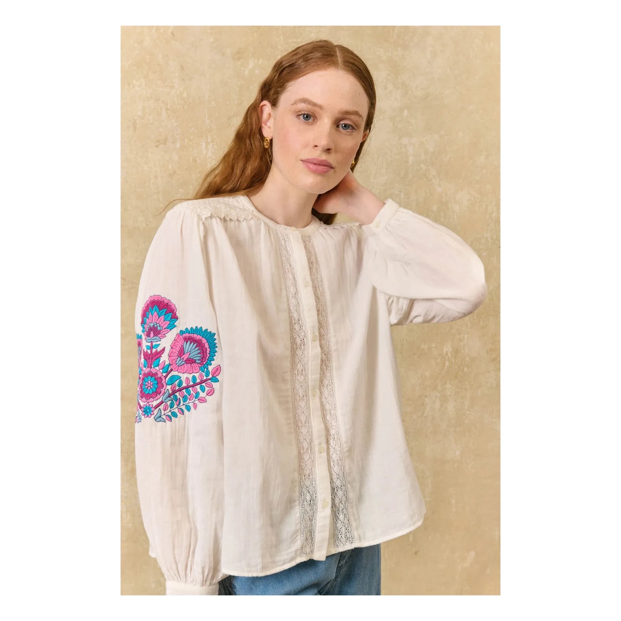 Louise Misha - Blusa Jeanne de algodón orgánico | Blanco