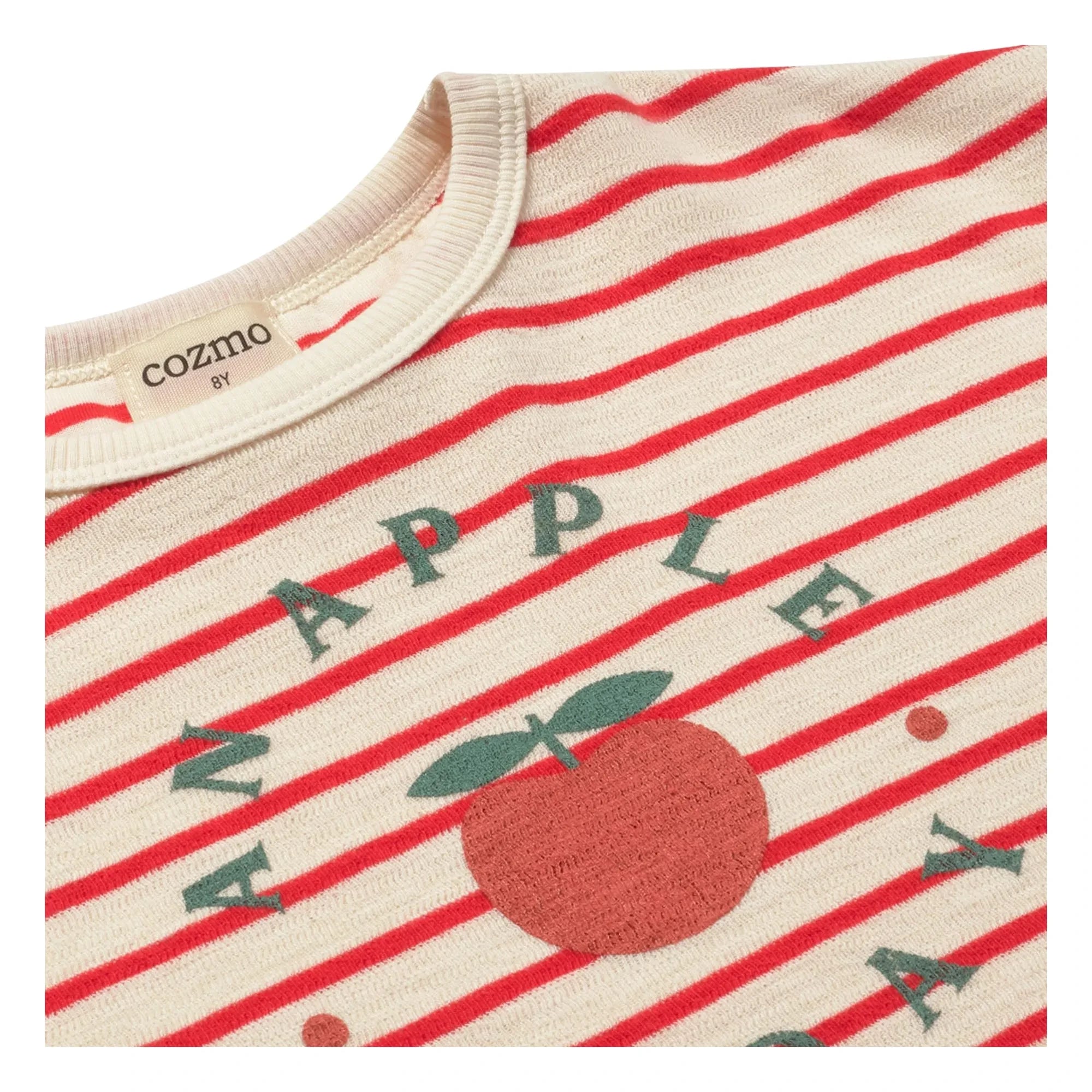 Cozmo - Camiseta de algodón orgánico a rayas Selva | Rojo