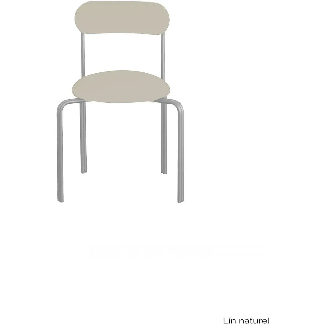 Gabrielle Paris - Silla Violette en acero cromado y lino | Gris