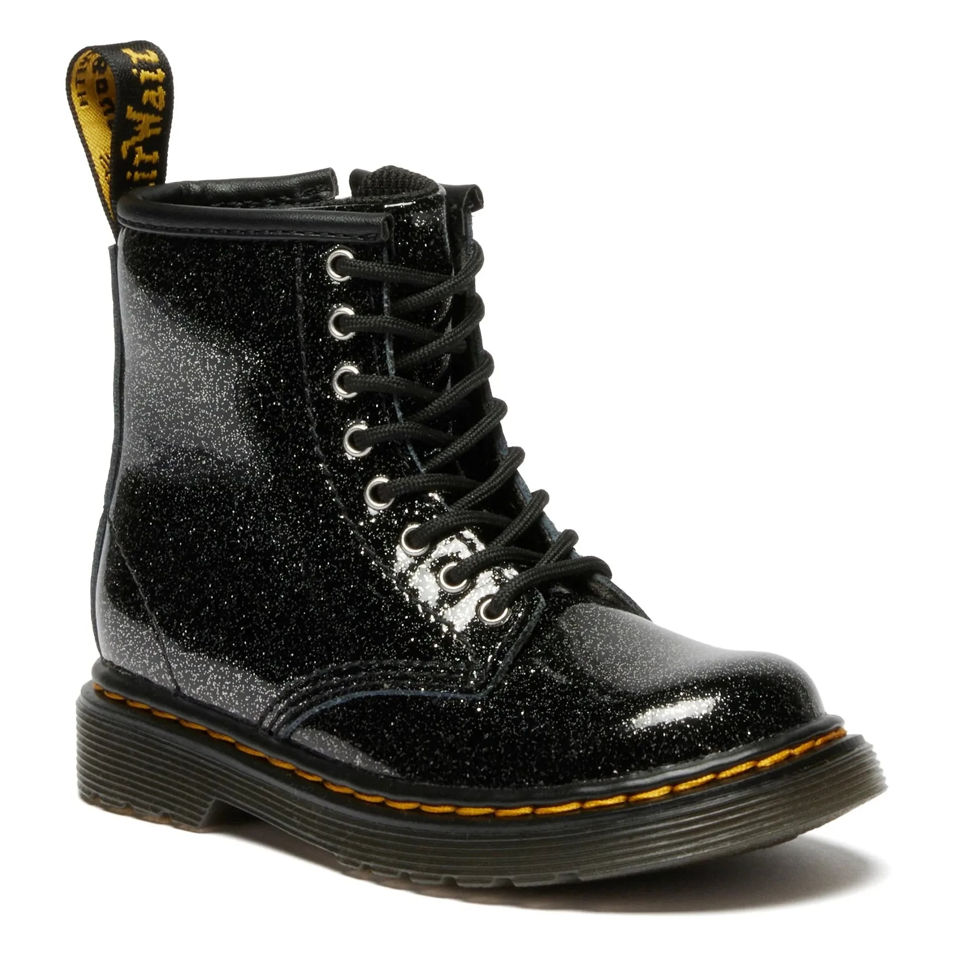 Dr. Martens - Botín con cordones 1460 J Glitter | Negro brillante