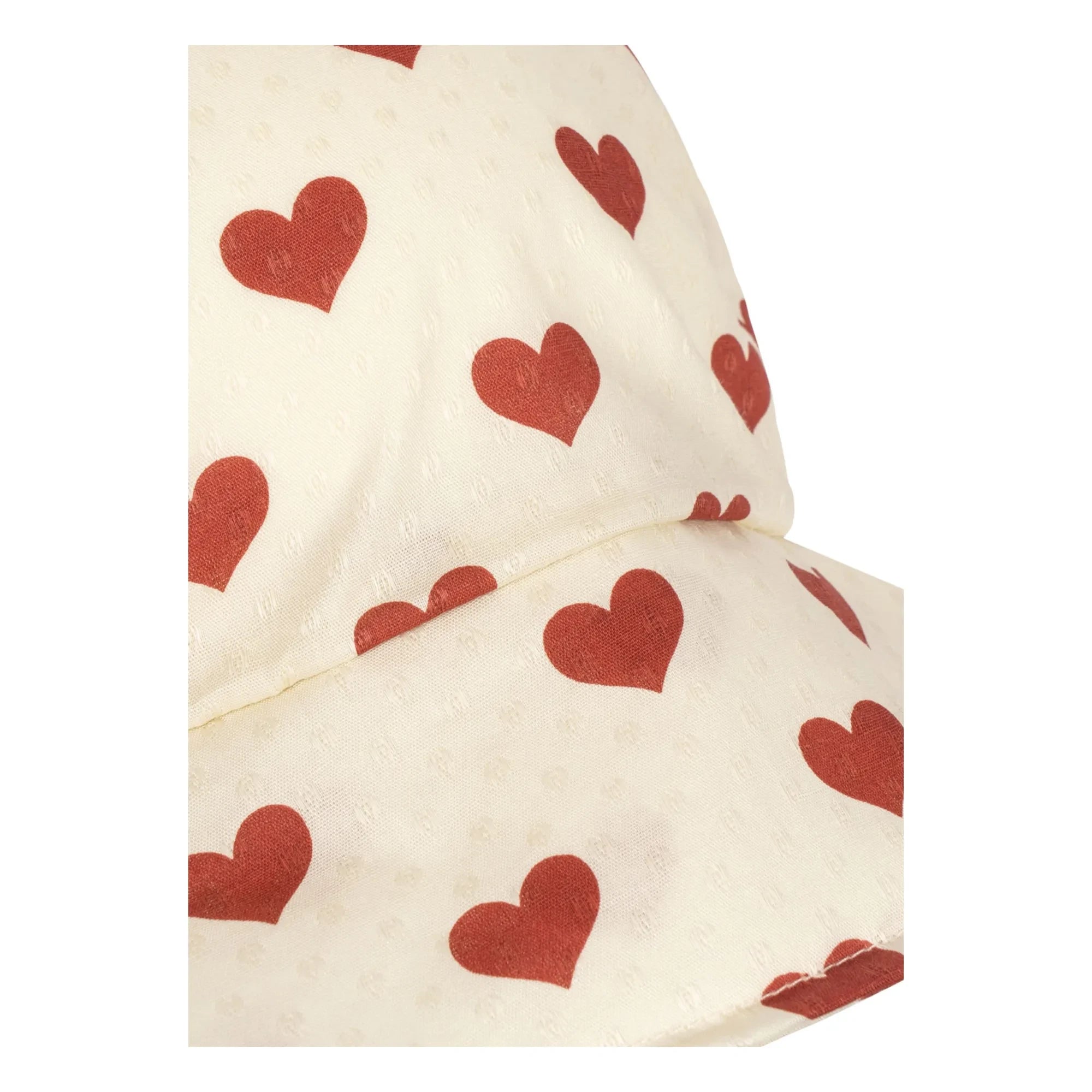 Konges Sløjd - Gorro de algodón orgánico con estampado de corazones Cianna | Crudo