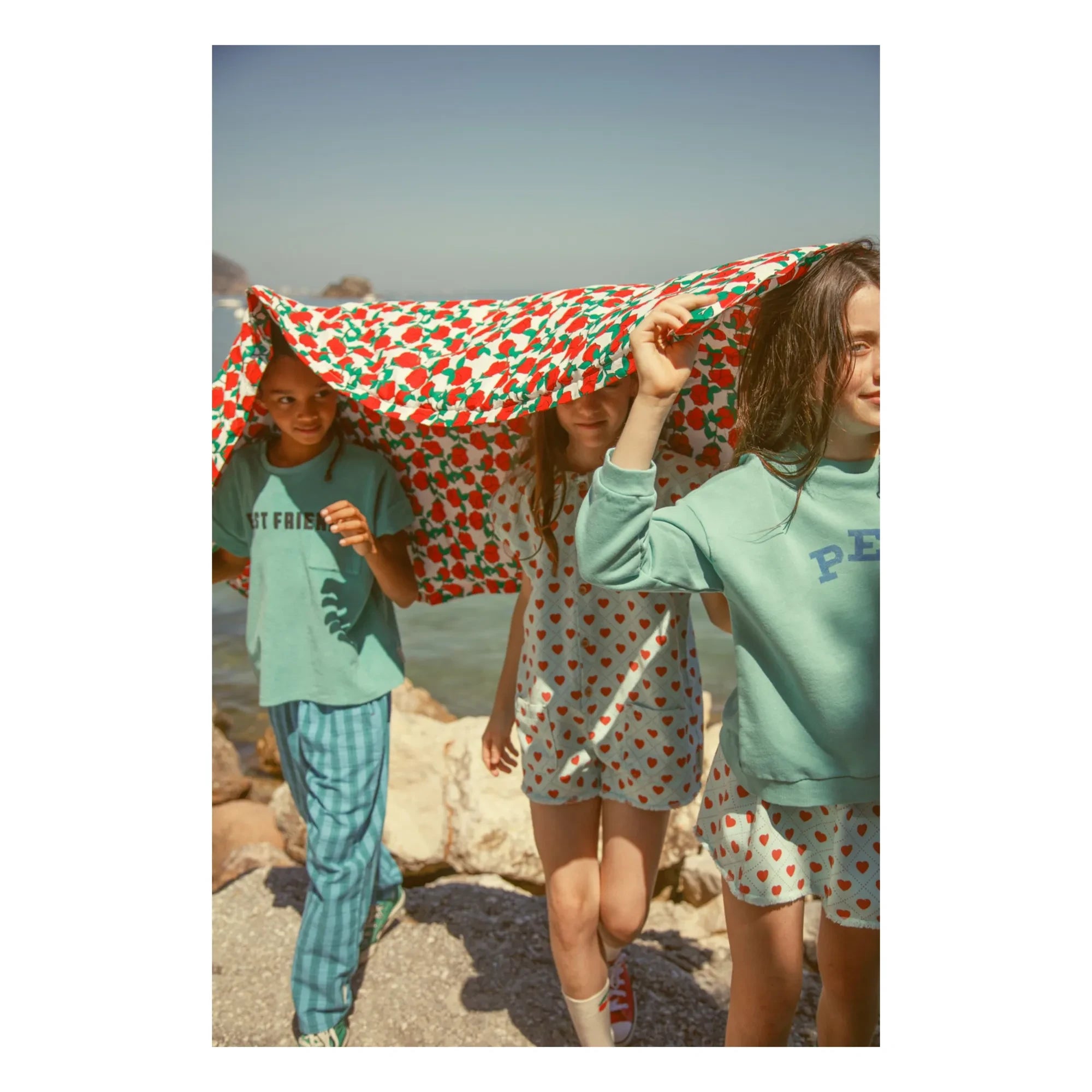 Piupiuchick - Falda Corazón Twill Azul Claro