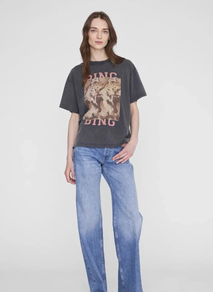 Anine Bing - Cade Tiger Camiseta de Algodón | Negro