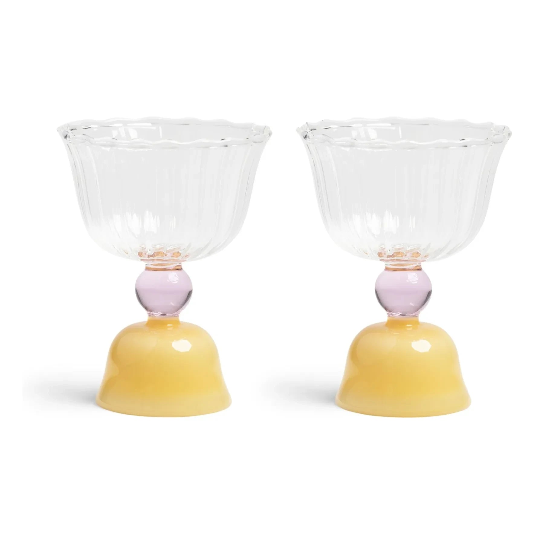 &Klevering - Copas de tulipán - Set de 2 | Amarillo