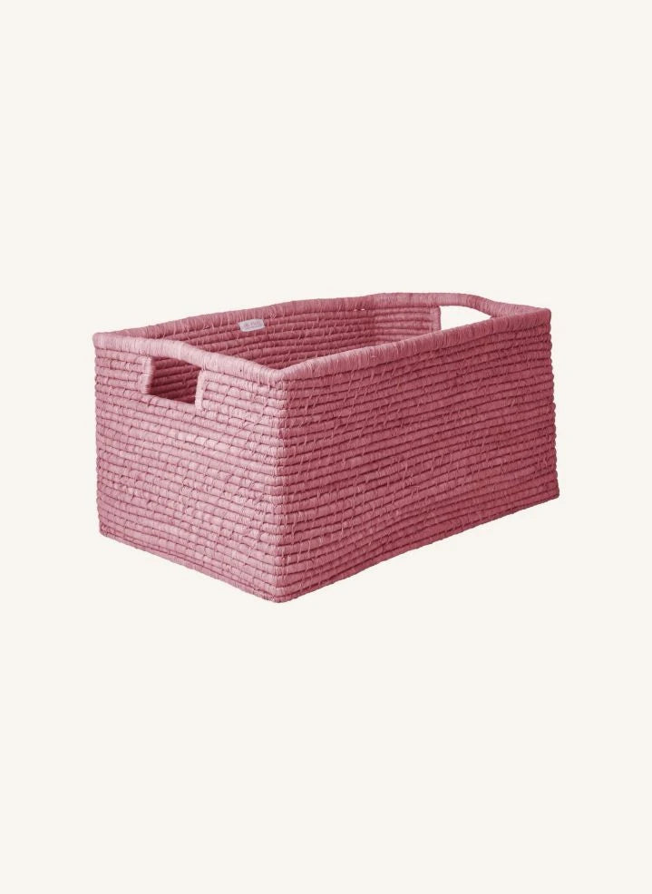 Rice - Cesta de Almacenamiento de Rafias Rosa