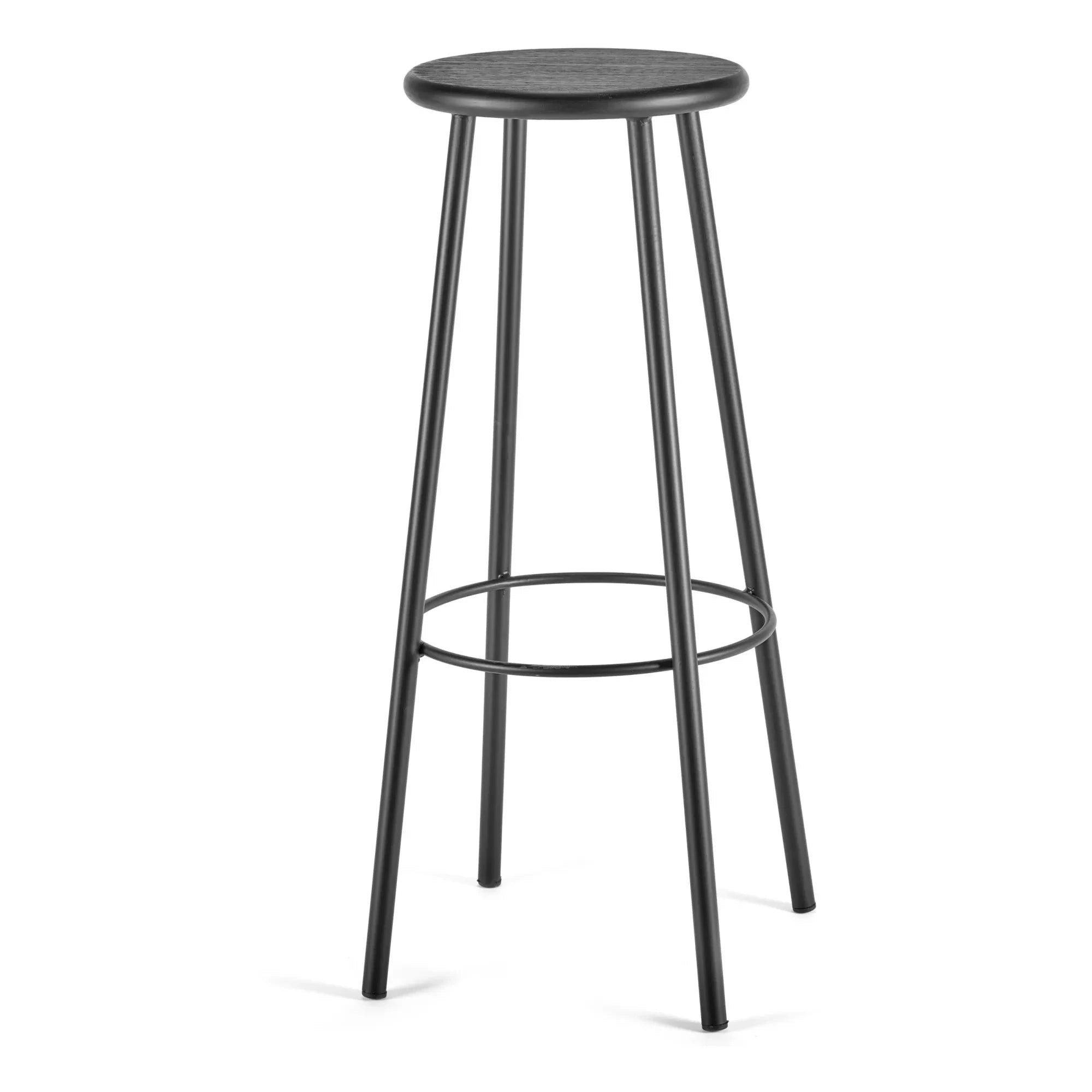 Serax - Tabure de madera, con base de metal | Negro