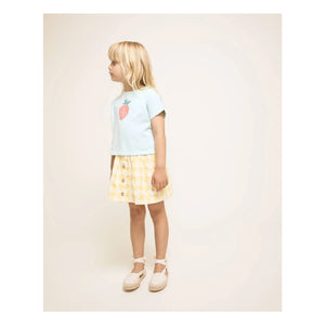 Búho - Camiseta de algodón orgánico con estampado de fresas | Aguamarina