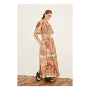Alémais - Vestido Alberta de seda y algodón | Naranja