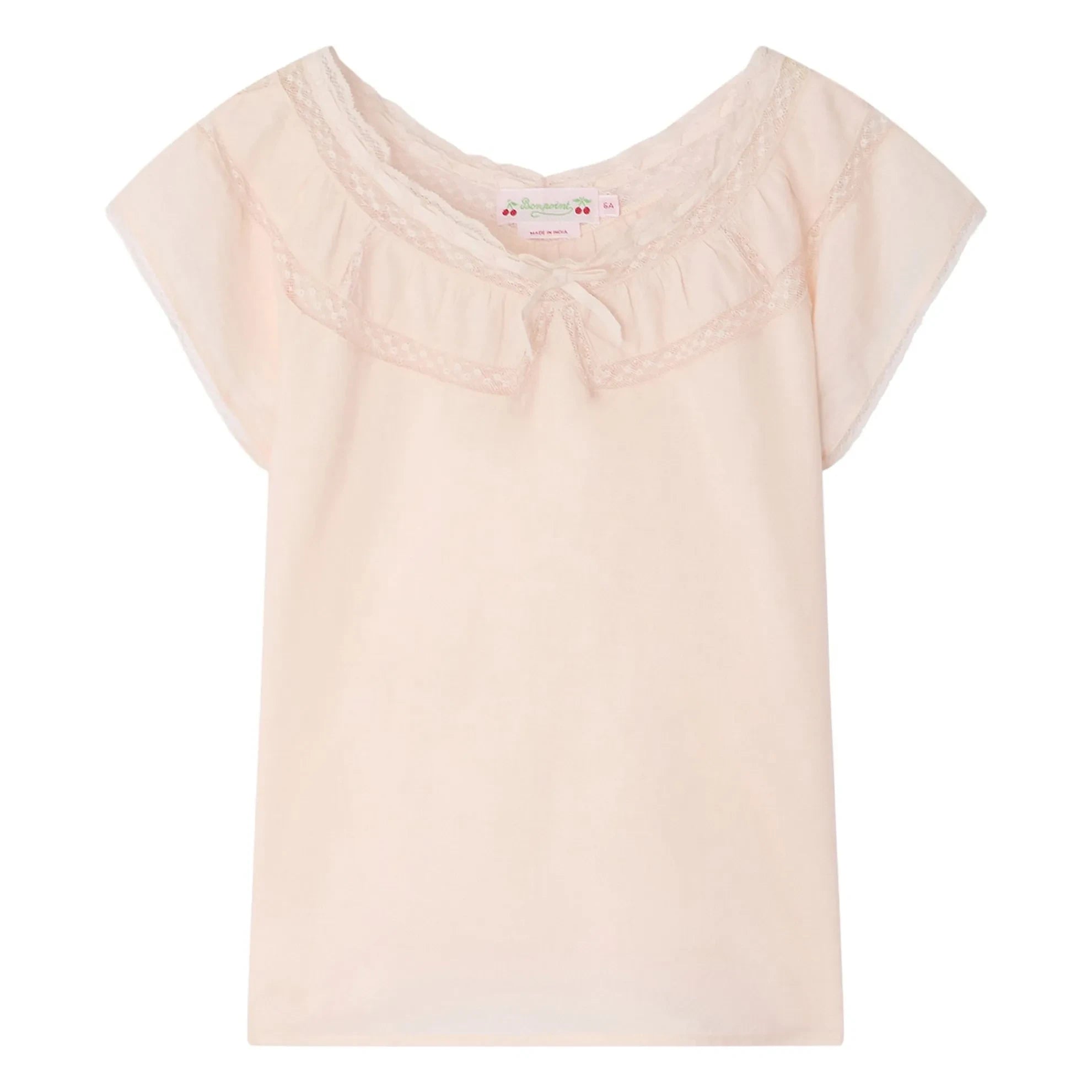 Bonpoint - Blusa de algodón orgánico Leana | Rosa empolvado