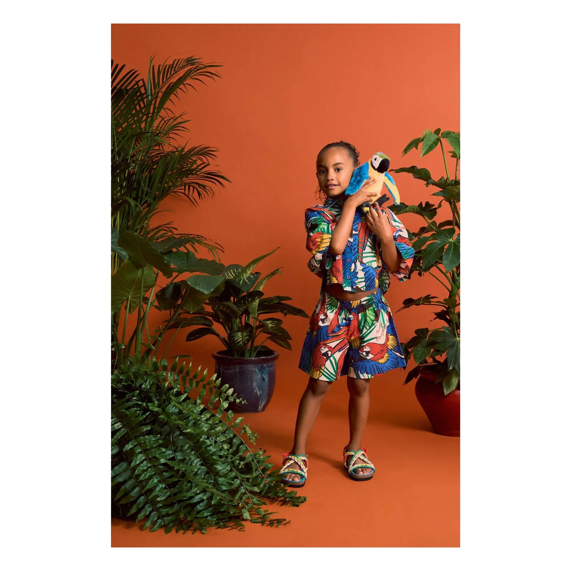 Maison Mangostan - Camisa corta Parrot | Azul