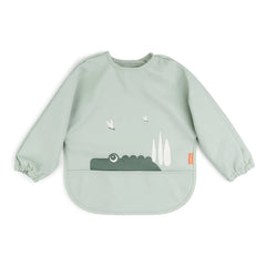 Done by deer - Babero con mangas Crocodile | Salvia