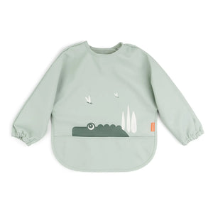 Done by deer - Babero con mangas Crocodile | Salvia