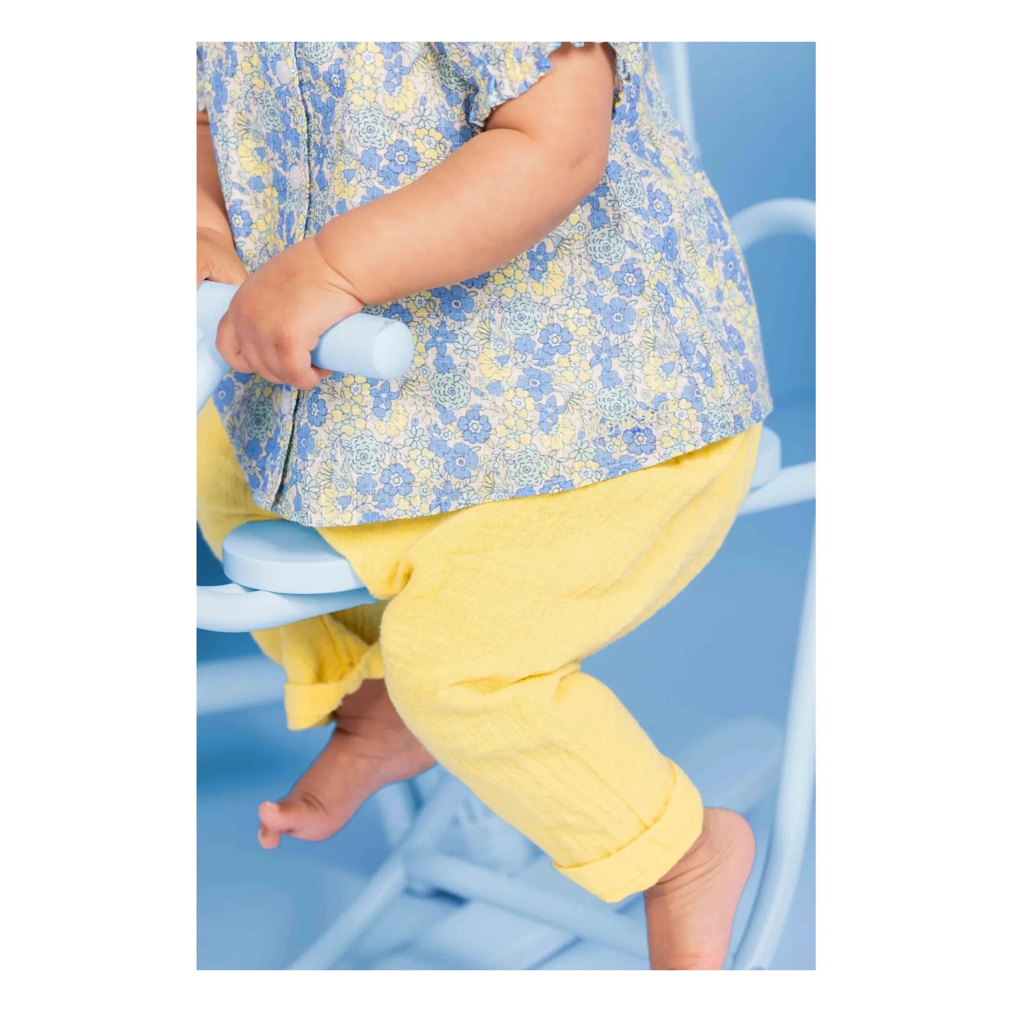 Bonton - Pantalones de Gasa de Algodón Laos | Amarillo