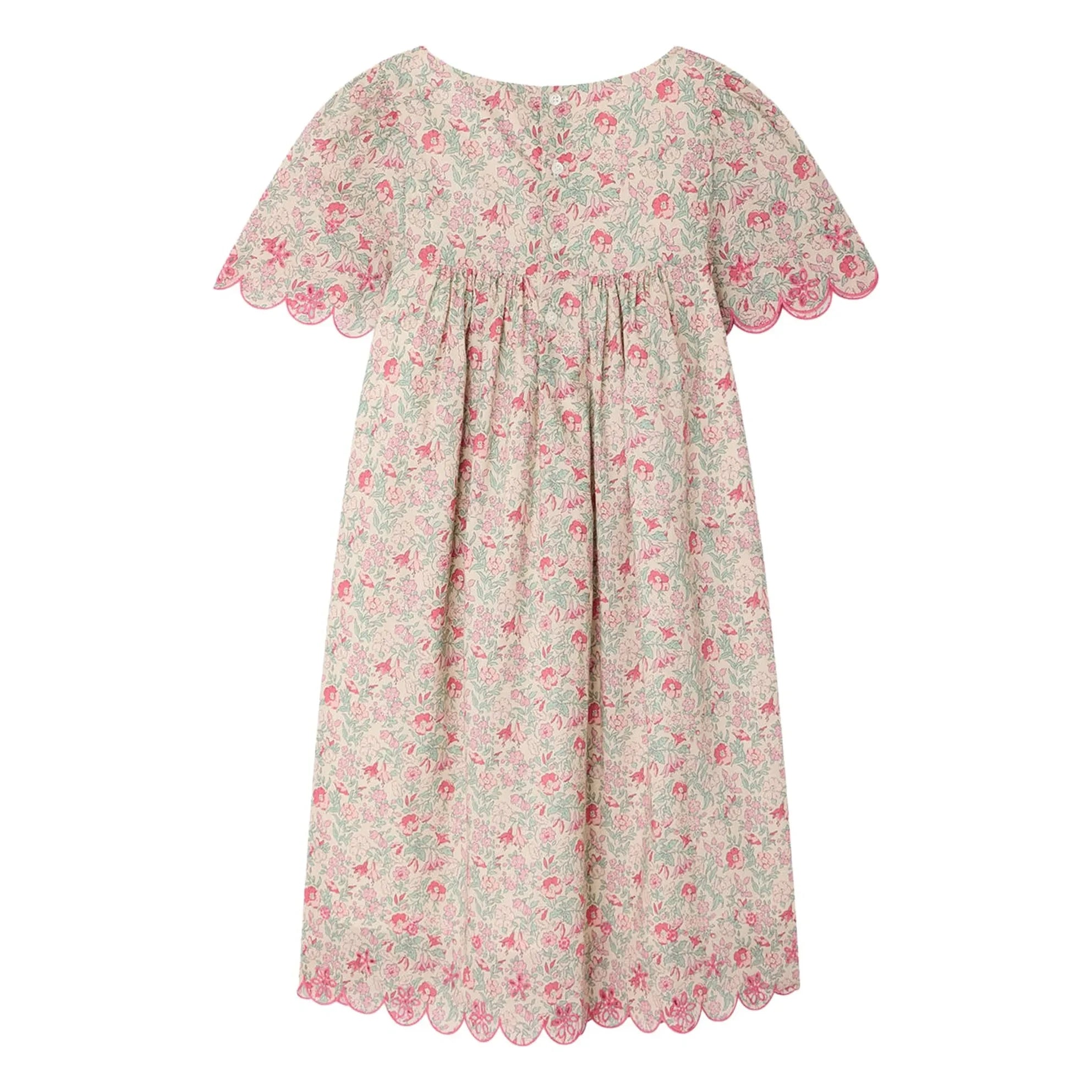 Bonpoint - Vestido con volantes de algodón orgánico Lysiane Fleurie | Rosa