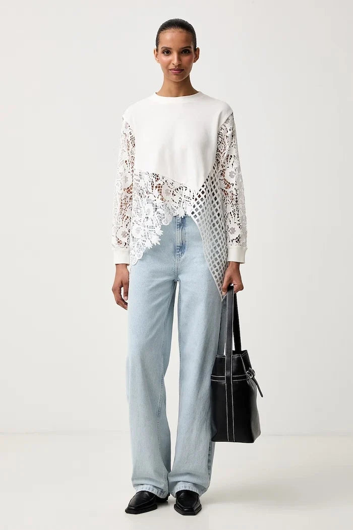 AllSaints Blusa de algodón y elastano MALORIE LS TOP para mujer