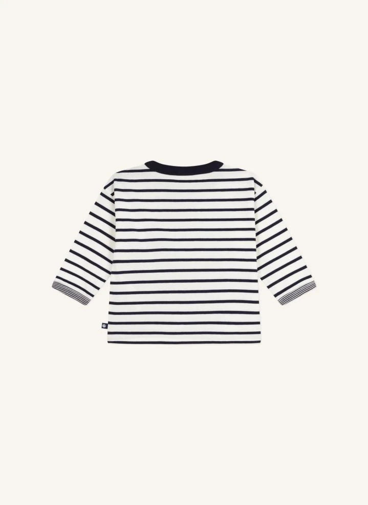 Petit Bateau - Organik pamuk | Beyaz Sailor's cep T-shirt