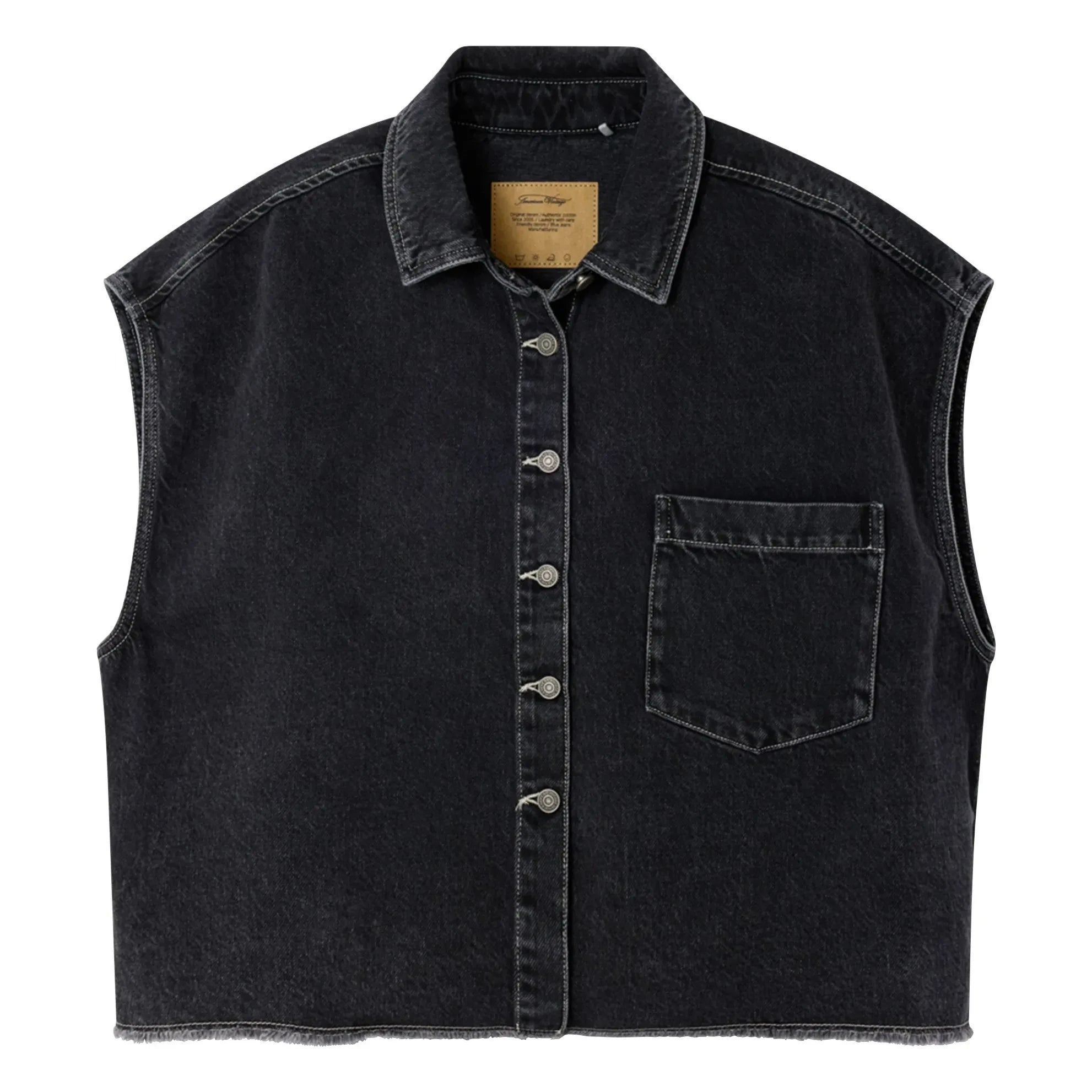 American Vintage - Yopday-B Chaqueta sin mangas de algodón | Negro