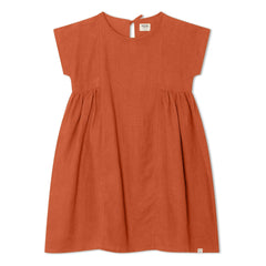 Matona - Vestido midi de lino con corte en caja | Verde Oscuro