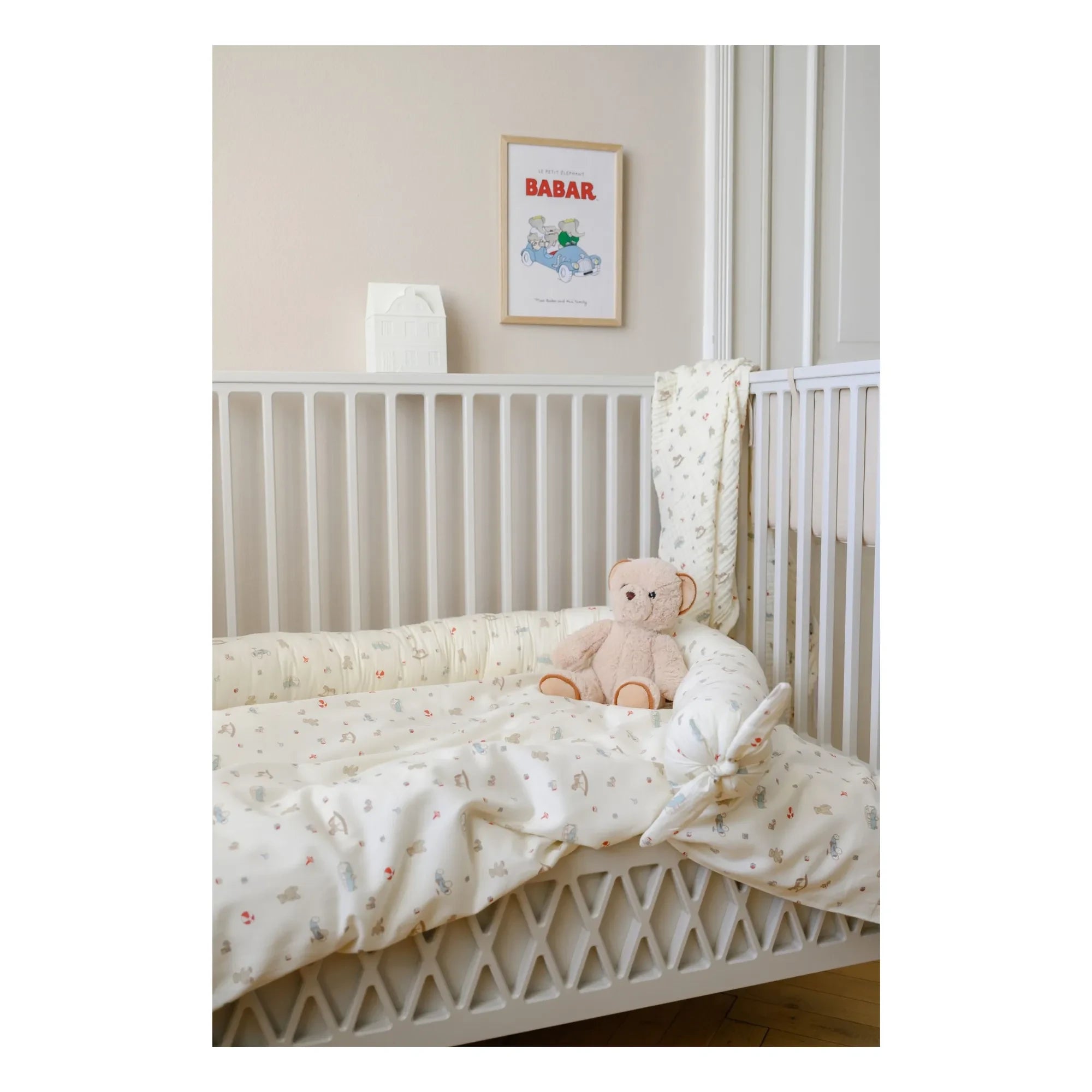 Cam Cam - Protector de Cuna Boudin Vintage Toys | Beige