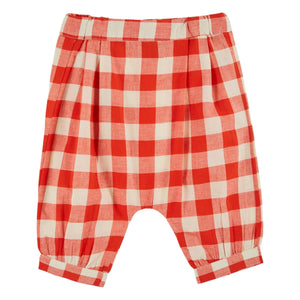 Emile et Ida - Pantalón Sarouel de Algodón Orgánico Vichy | Rojo