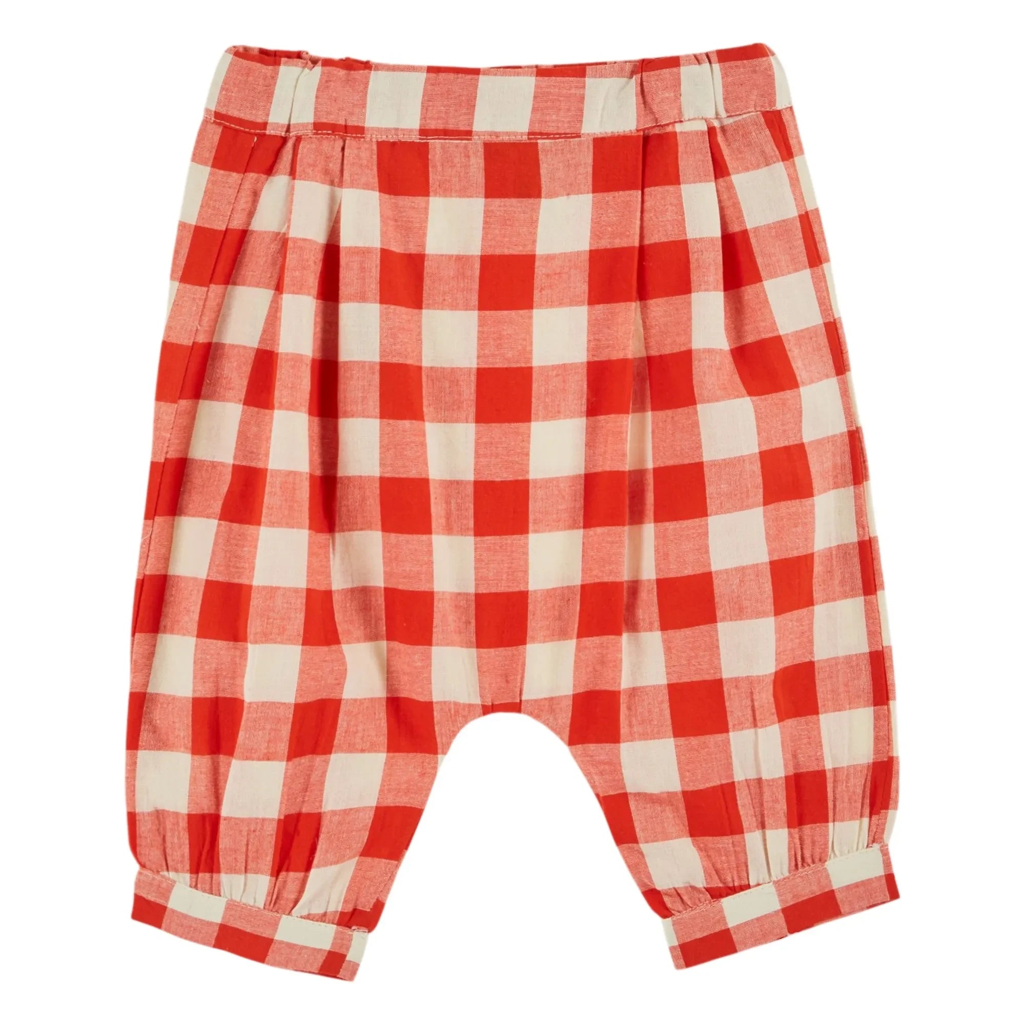 Emile et Ida - Pantalón Sarouel de Algodón Orgánico Vichy | Rojo