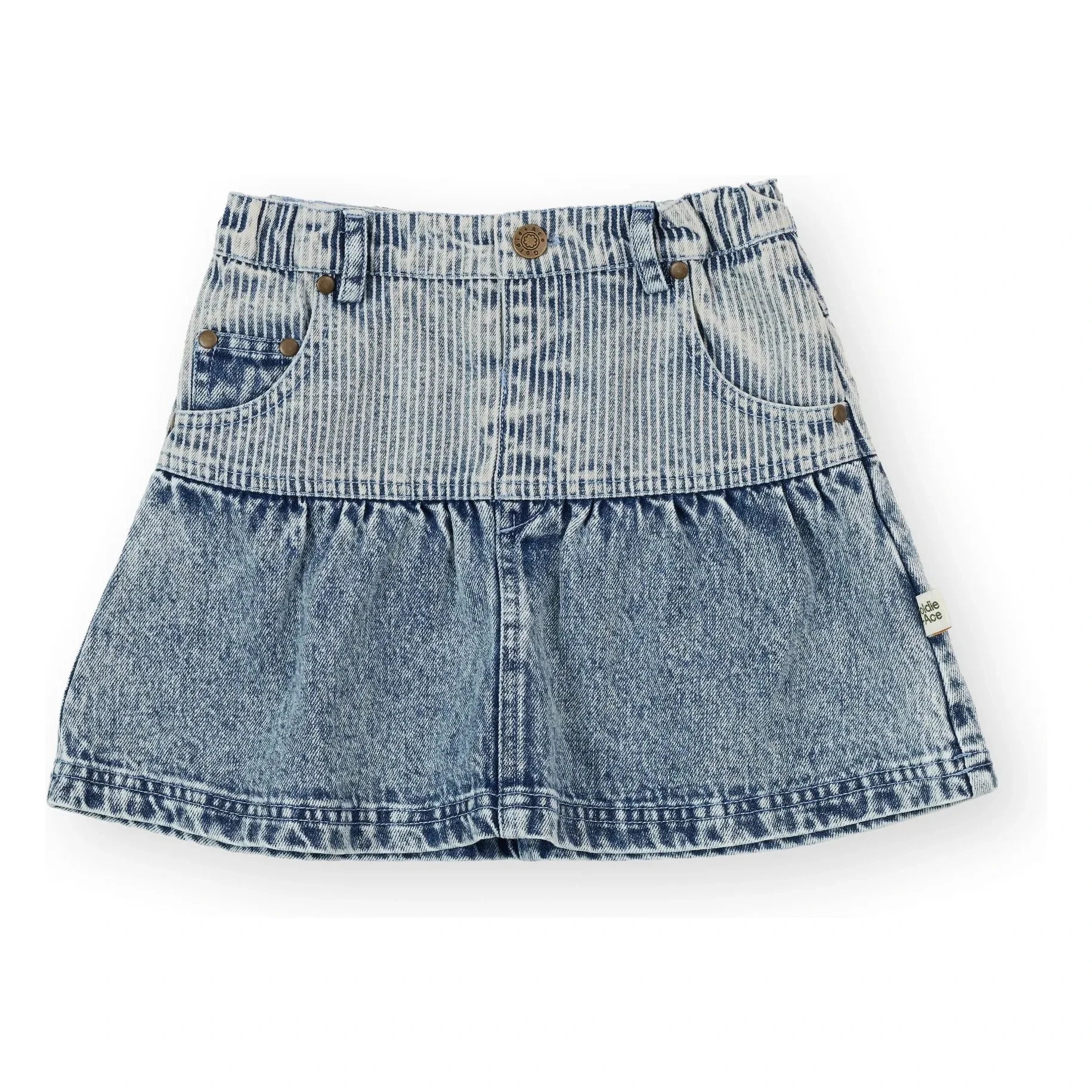 Goldie + Ace - Falda Vaquera Peplum | Azul