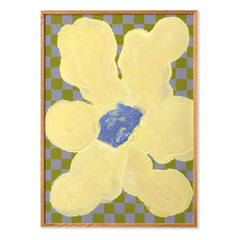 Paper Collective - Lámina Flowers with Checks 04, Liat Greenberg | Amarillo