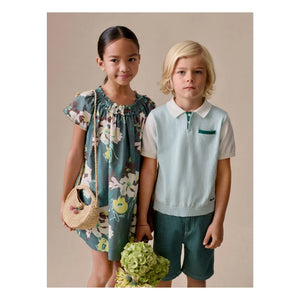 Bonpoint - Vestido Goldie con estampado floral de algodón orgánico | Verde oscuro