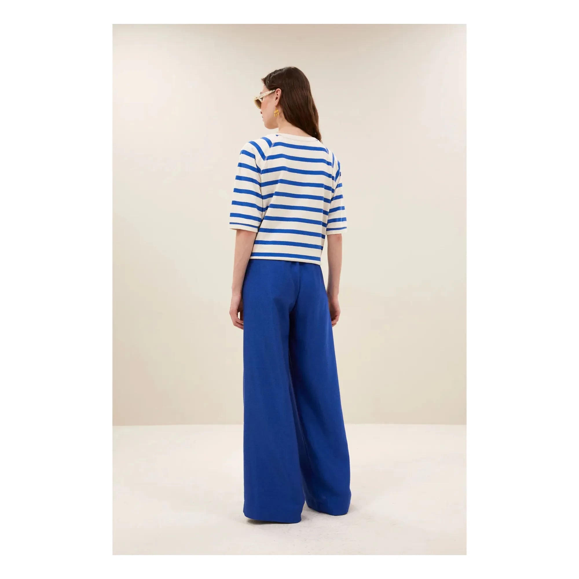 By Bar - Camiseta Neva de algodón orgánico estilo marinero | Azul celeste