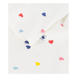 Petit Bateau - Camiseta corta de pijama estampada de corazones | Blanco