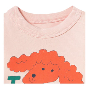 Tinycottons - Jersey Perro Tiny 26 Algodón Orgánico Bebé | Rosa Pálido