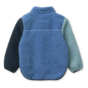 Liewood - Abrigo de sherpa de fibra reciclada con bloques de color Noam | Azul