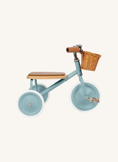 Banwood - Bicicleta de tres ruedas de metal y madera | Teal Azul