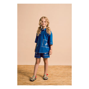Maison Mangostan - Shorts Bordados | Azul