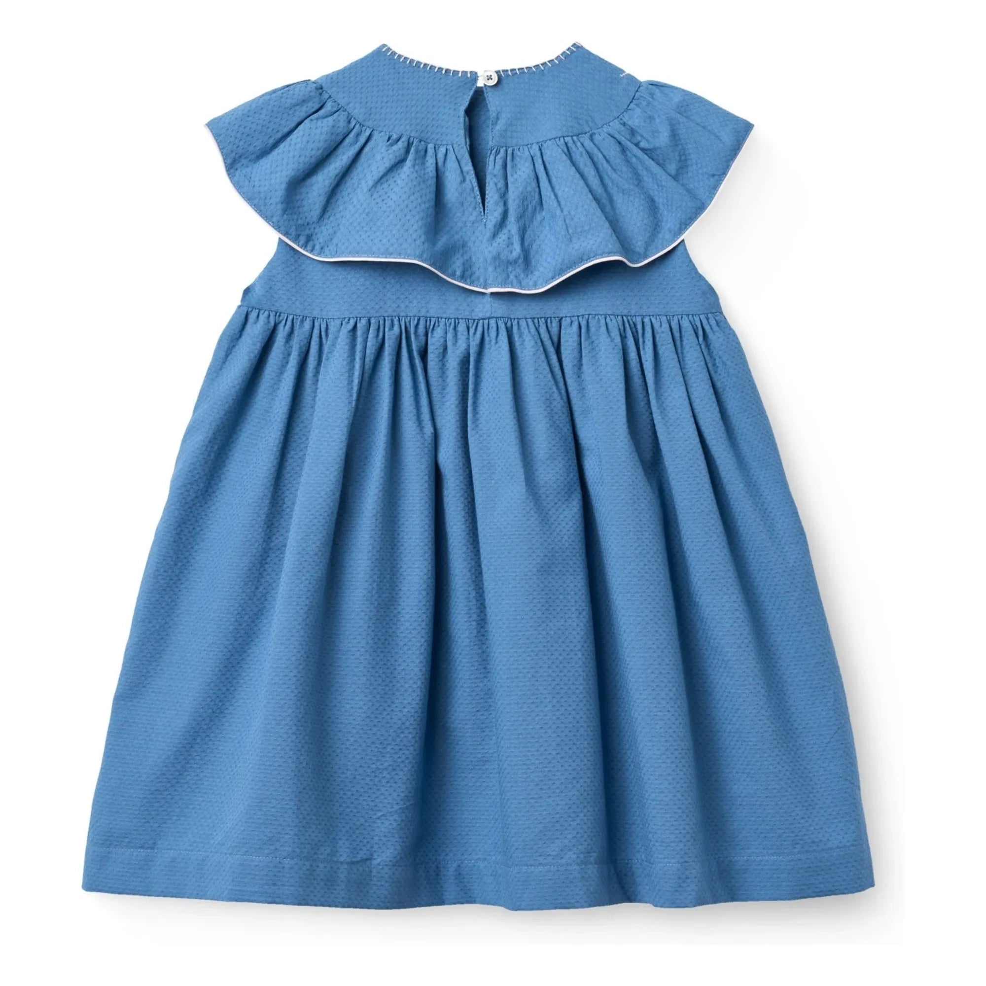 Copenhagen Colors - Vestido con cuello bordado de algodón orgánico | Azul