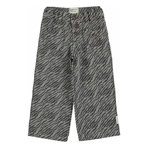 Piupiuchick - Pantalón Cebra de Pierna Ancha Gris