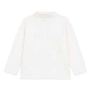 Petit Bateau - Organik pamuklu logolu polo tişört | Ekru