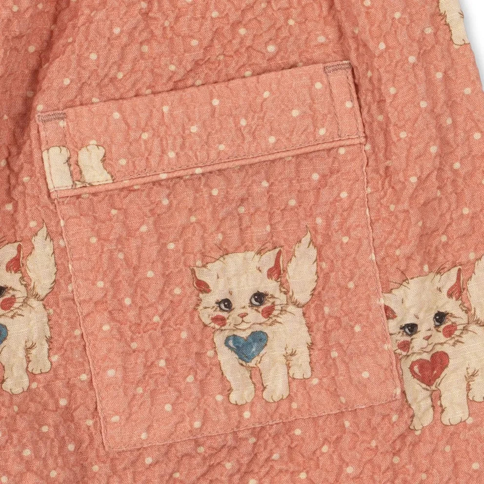Konges Sløjd - Elin Cats Seersucker Organik Pamuk Pantolon | Pembe