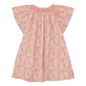 Bonton - Vestido fruncido de avellana floreada | Rosa