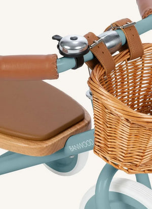 Banwood - Bicicleta de tres ruedas de metal y madera | Teal Azul