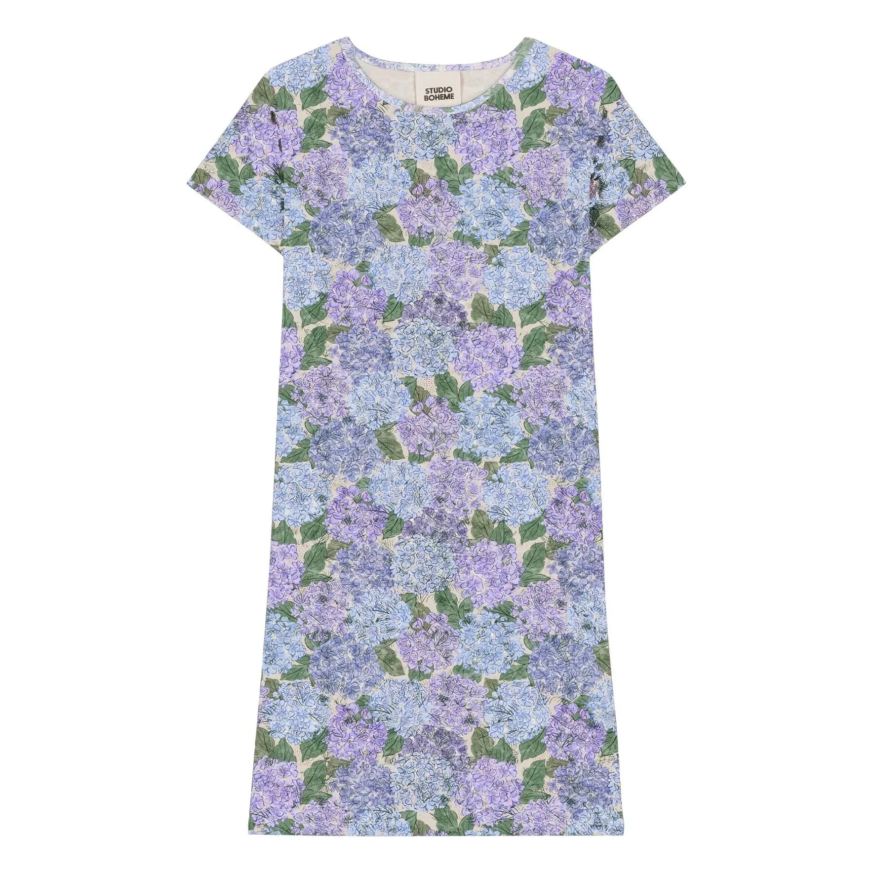 Studio Bohème - Vestido Tuba de algodón orgánico con estampado floral | Lila
