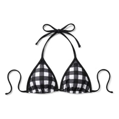 Smallable Woman - Top de traje de baño a cuadros Elsa | Negro