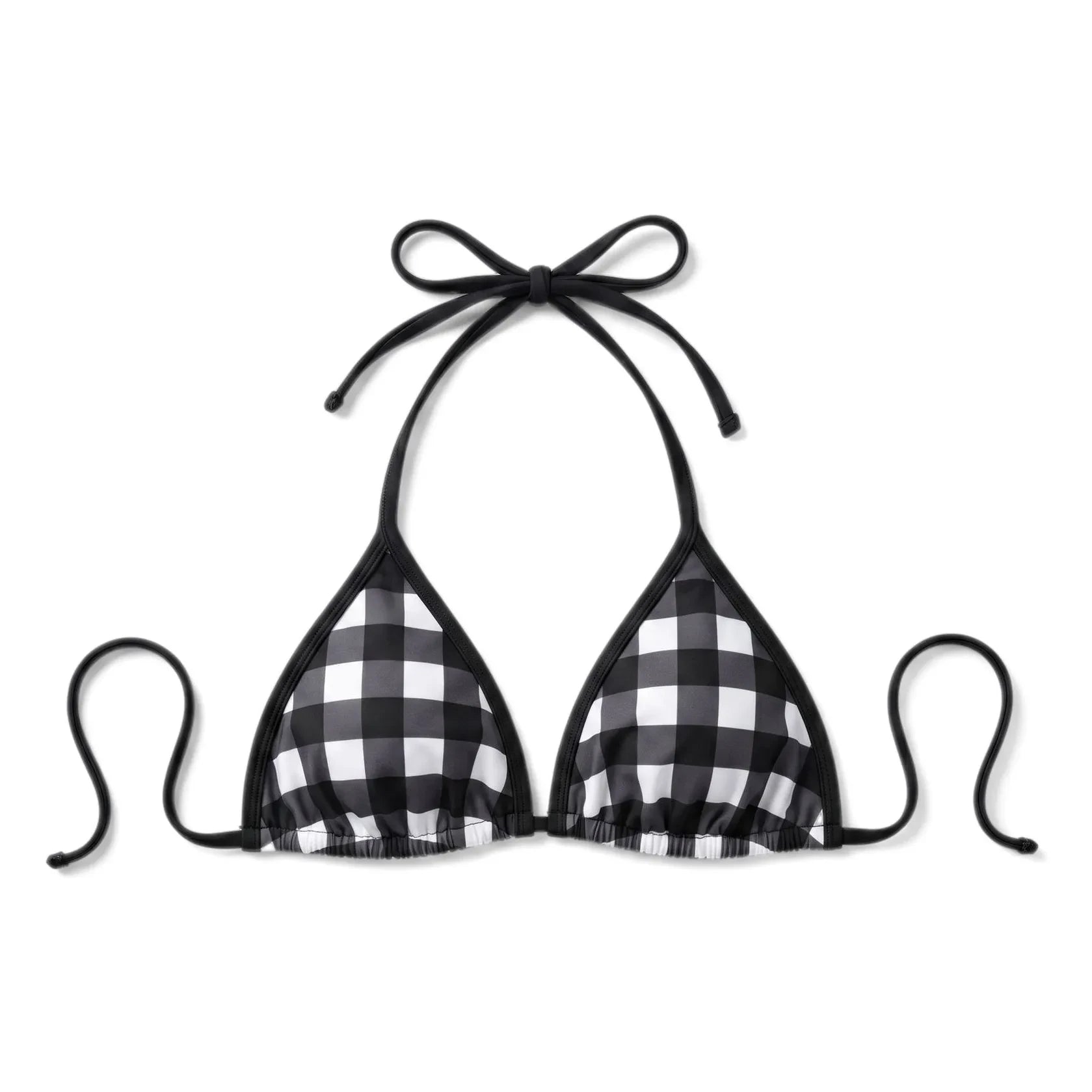 Smallable Woman - Top de traje de baño a cuadros Elsa | Negro