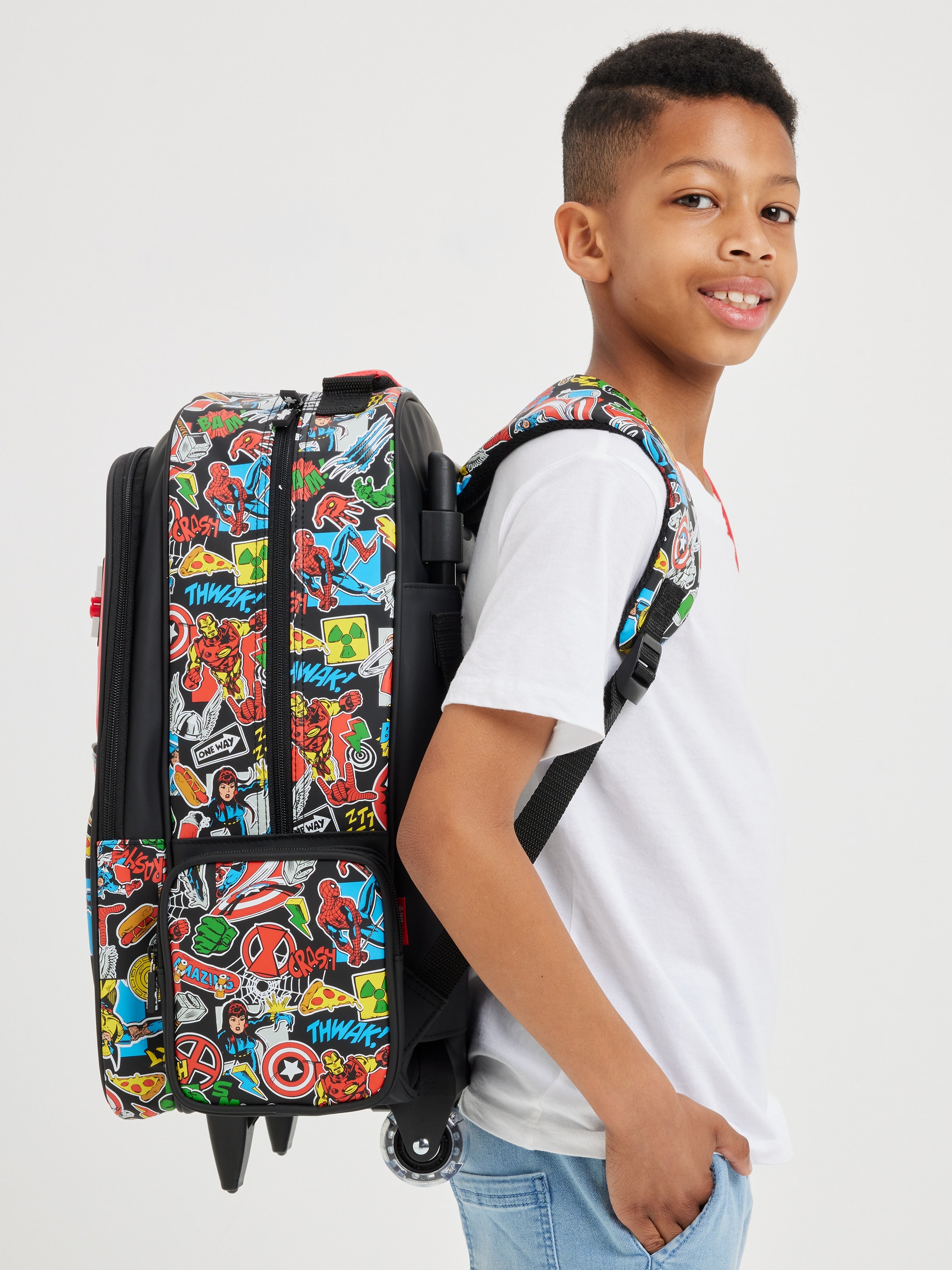 Smiggle - Mochila con Ruedas y Luces Marvel