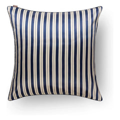 Funda de almohada de seda de morera con estampado de rayas Emily's Pillow | Azul oscuro