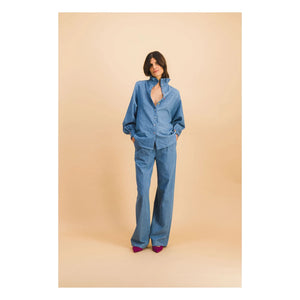 Elise Chalmin - Josette Camisa de algodón | Azul